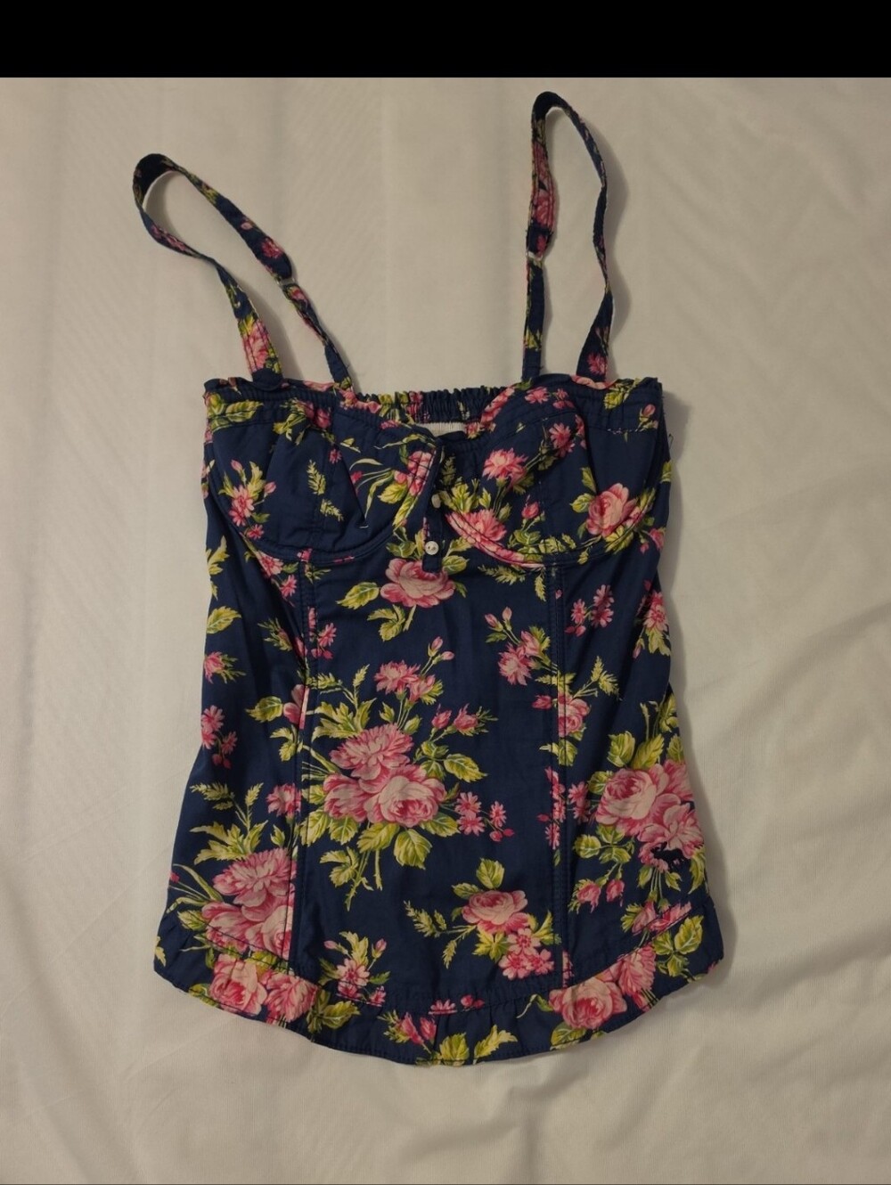 Abercombie And Fitch Floral Navy Top